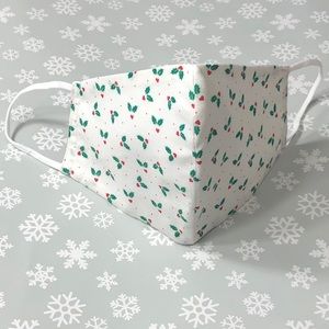 Holly Print Face Mask